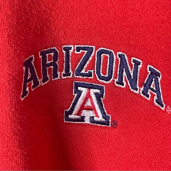 Vintage Arizona Wildcats NCAA Size XL 1/4 Zip Red Pullover Sweatshirt - Picture 9 of 11